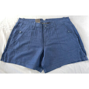 Calvin Klein Jeans Linen Blend Bermuda Shorts With Button Pockets Size 8 NWT!